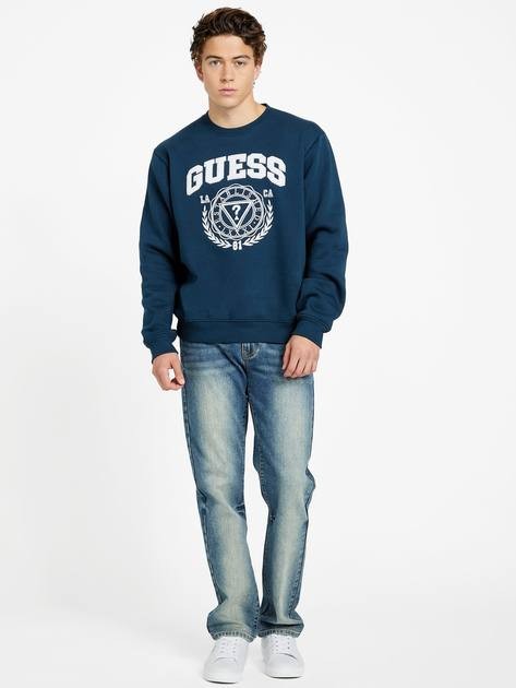 Назва: guess-blue-logo-sweatshirt<br>ALT: Зручний синій світшот GUESS із логотипом